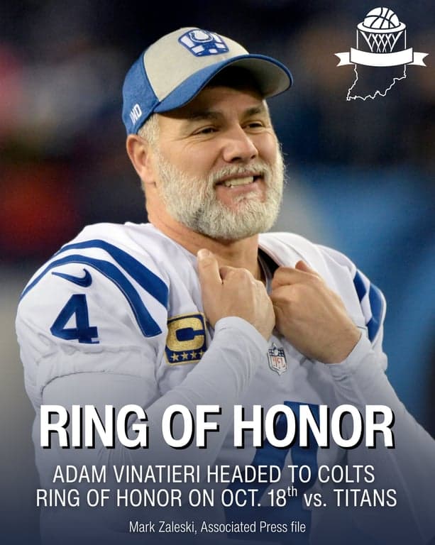 🏈 Colts Veteran Adam Vinatieri is headed to the Colts' Ring of Honor ceremony on October 18th.

-

#colts #indianapoliscolts #nfl #ringofhonor #nflnews