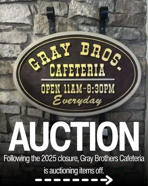Gray Brothers is auctioning off over 700 items after their 2025 closure, from logo signs to decorated plates to vehicles. // getindiana.com

#hoosiers #indiana #midwest