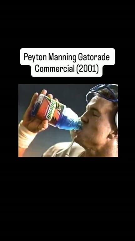 Anyone else think commercials were so much cooler in the 2000s? 😅

#Gatorade #2000s #PeytonManning #Colts #Indiana