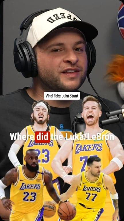 Where did the idea for the viral Luka/ LeBron videos come from? 

🎙️ @popcornwithtom 
🏀 @youngmantis2 

#lakers #funny
