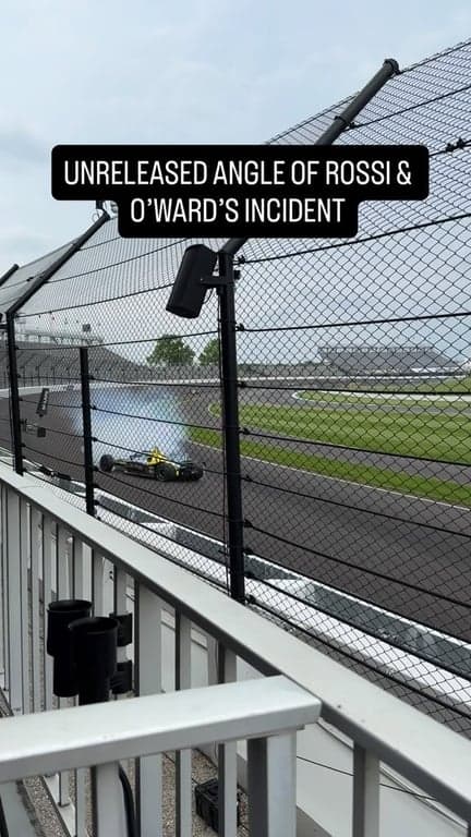 Unreleased angle of Rossi and O’Ward’s incident at practice. 

📸: @chris_schaefer7 

#hoosiers #indiana #midwest #indy500 #indy