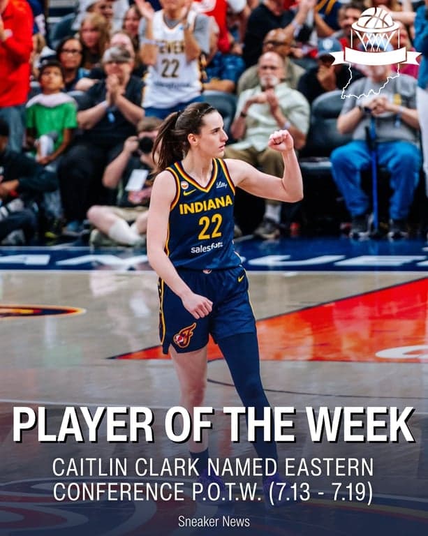 🏀 @caitlinclark22 has been named the WNBA Eastern Conference Player of the Week, making it her second time this season. 👀

-

@wnba @indianafever 
#WNBANews #CaitlinClark #CaitlinClark22 #IndianaFever #Fever