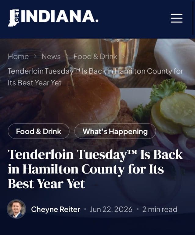 ITS BACK!! The Hamilton County Tenderloin Trail. All you need to know on getindiana.com!

#hoosiers #indiana #midwest