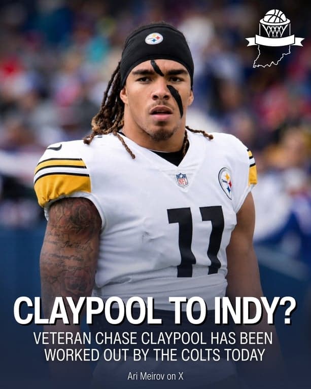 🏈 Veteran Chase Claypool has been worked out by the @colts today. Do you think he fits in? Let us know below 👇🏼 

-

#Colts #NFL #Steelers #NFLNews #ChaseClaypool
