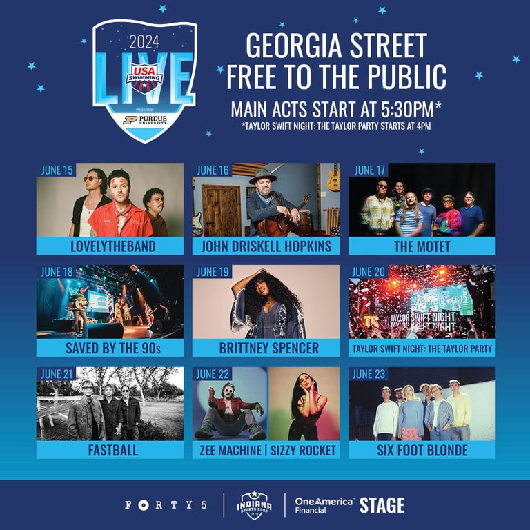 USA Swim Trials Free Concerts